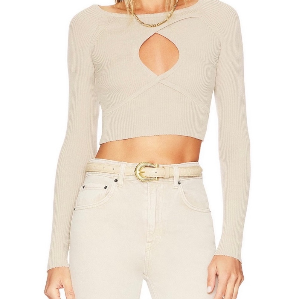 Brand new Superdown ribbed, knit, nude crop top from REVOLVE